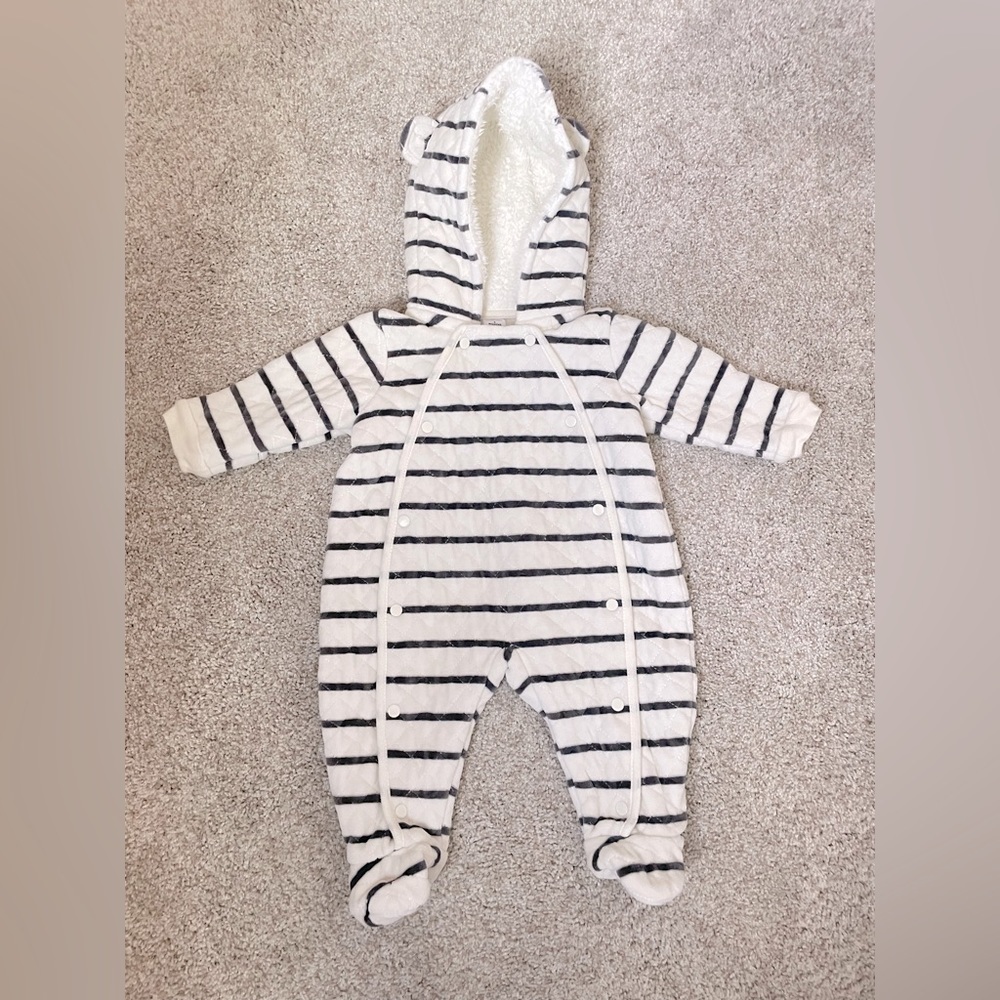 Nordstrom Baby Bunting 3 months grey white winter outfit